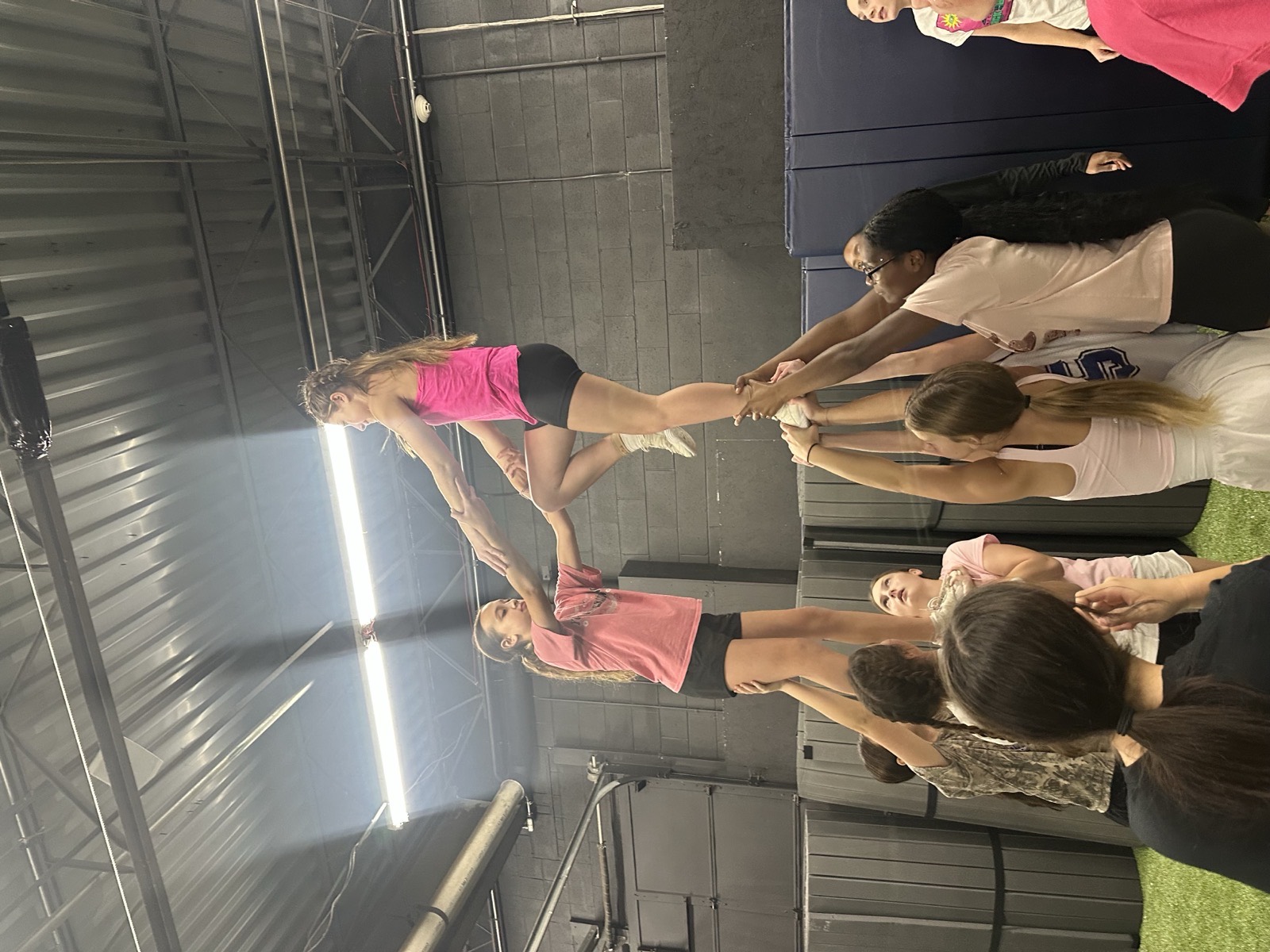 Cheerleading training at Earned Run Training Academy