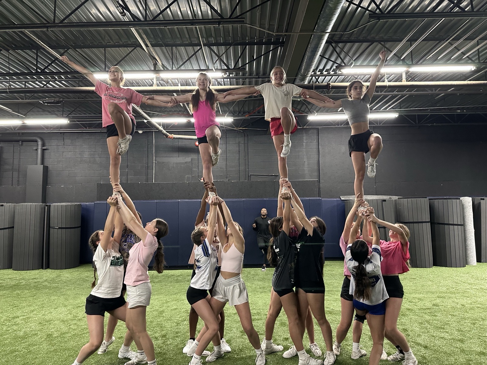 Cheerleading training at Earned Run Training Academy