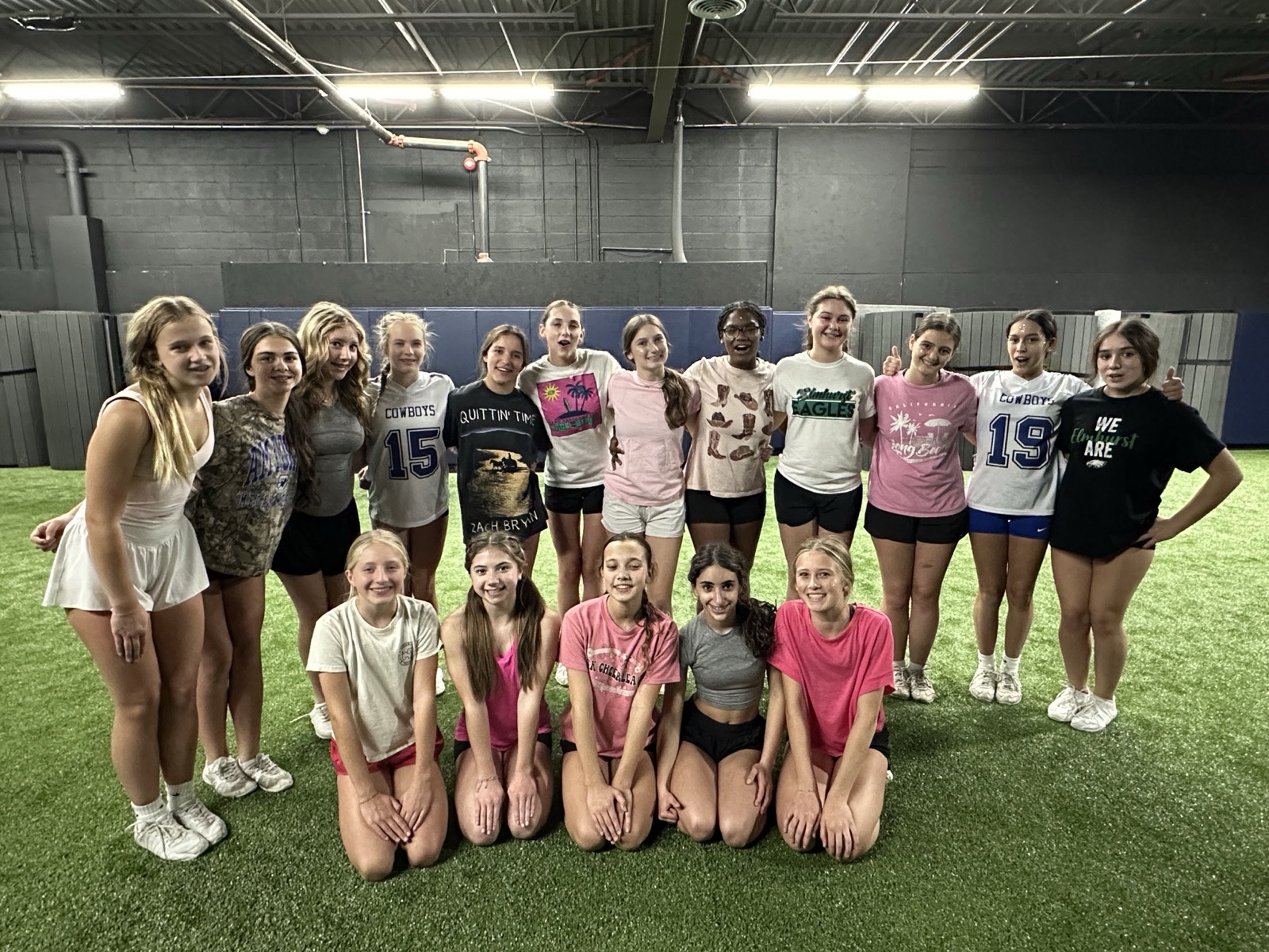 Cheerleading training at Earned Run Training Academy